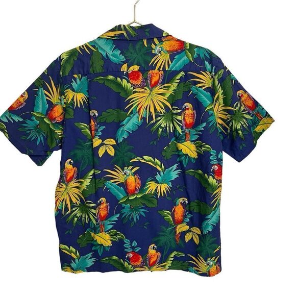 Vintage Styled By RJC Made in Hawaii Tropical Parrot Cotton Button Down Large - Picture 5 of 7